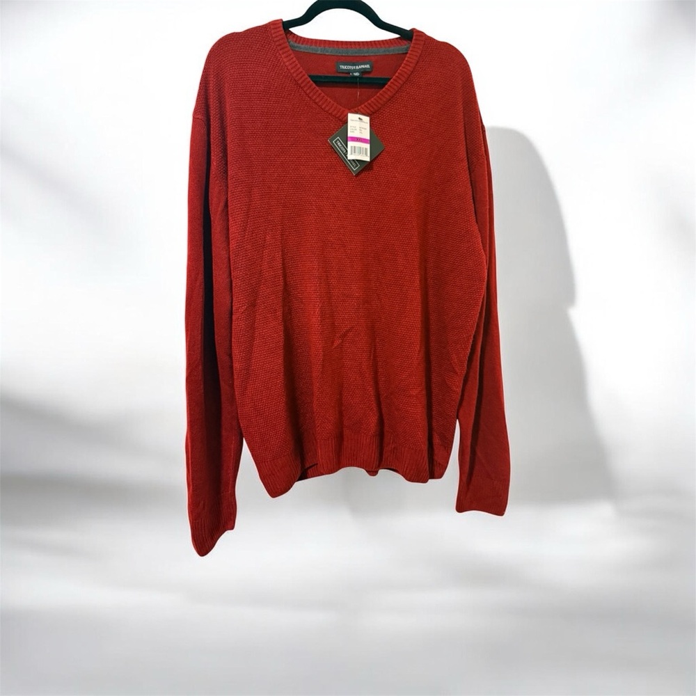 Tricots St. Raphael Red Textured Knit Sweater – XXL – NWT